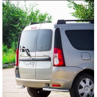 Защита заднего бампера угловая Ø51мм (ППК, ИСКРА-серебристый) LADA Largus 2012-, Largus Cross 2015-