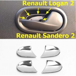 Накладки в ручки дверей "хром пакет" Рено Логан 2, Рено Сандеро 2 (комплект 4 шт.)