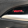 Накладки в ручки дверей с подсветкой (КРАСНЫЙ) Лада Веста | Lada Vesta