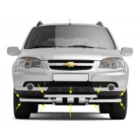 Защита переднего бампера двойная с круглыми зубьями Ø63/51 мм (НПС) Chevrolet NIVA с 2009