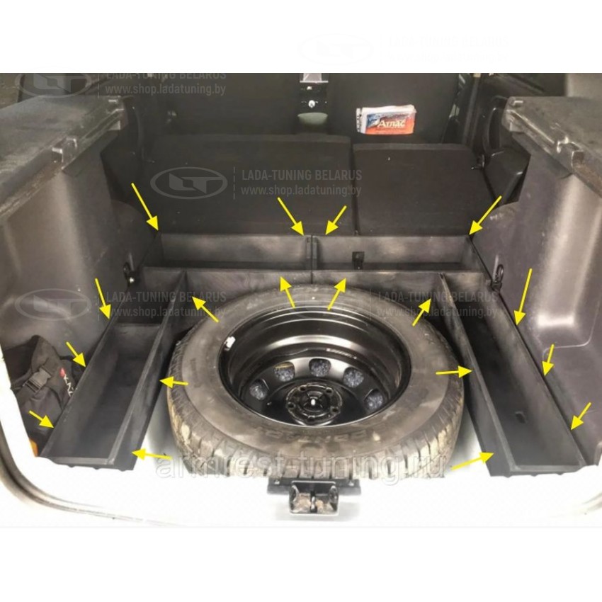 Фальшпол Дастер. 849020048r. Органайзер вокруг запасного колеса в багажник. 849760002r.