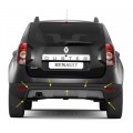 Защита заднего бампера Ø51 мм (ППК шагрень чёрная) на Renault DUSTER c 2012-2020