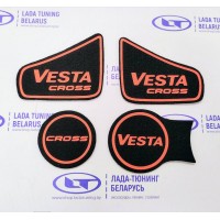 Коврики 4 шт. тоннеля пола оранжевые с неоновым логотипом «Vesta Cross» | Vesta Cross