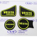 Коврики 4 шт. тоннеля пола салатовые с неоновым логотипом «Vesta Cross» | Vesta Cross